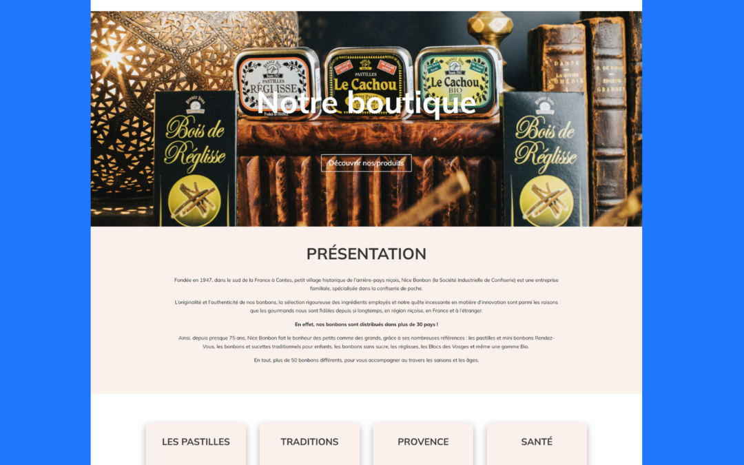 nicebonbon.fr – Refonte de site web